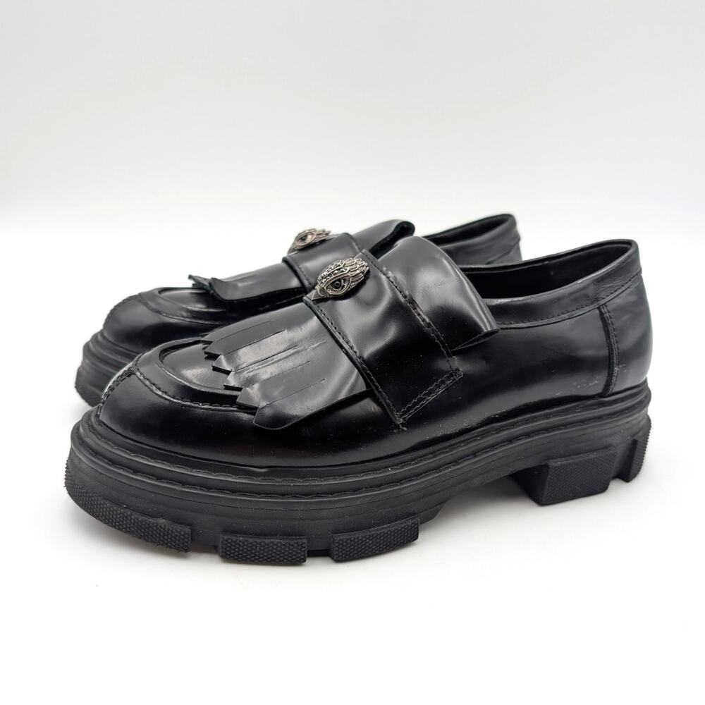 Kurt Geiger London Bird Eagle Loafer Shoes Women's Slip-On Black Size US7 EU37
